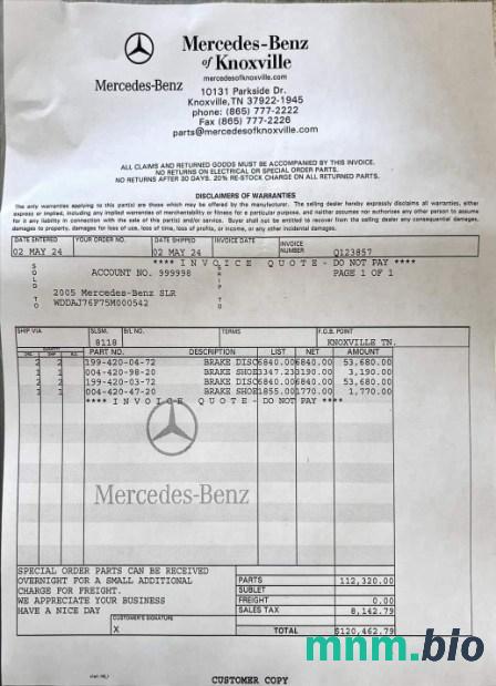 Mercedes-Benz Service szablon pokwitowania płatności PSD